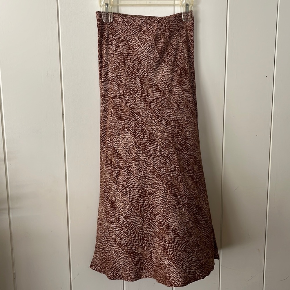 Brown Snake Print Skirt